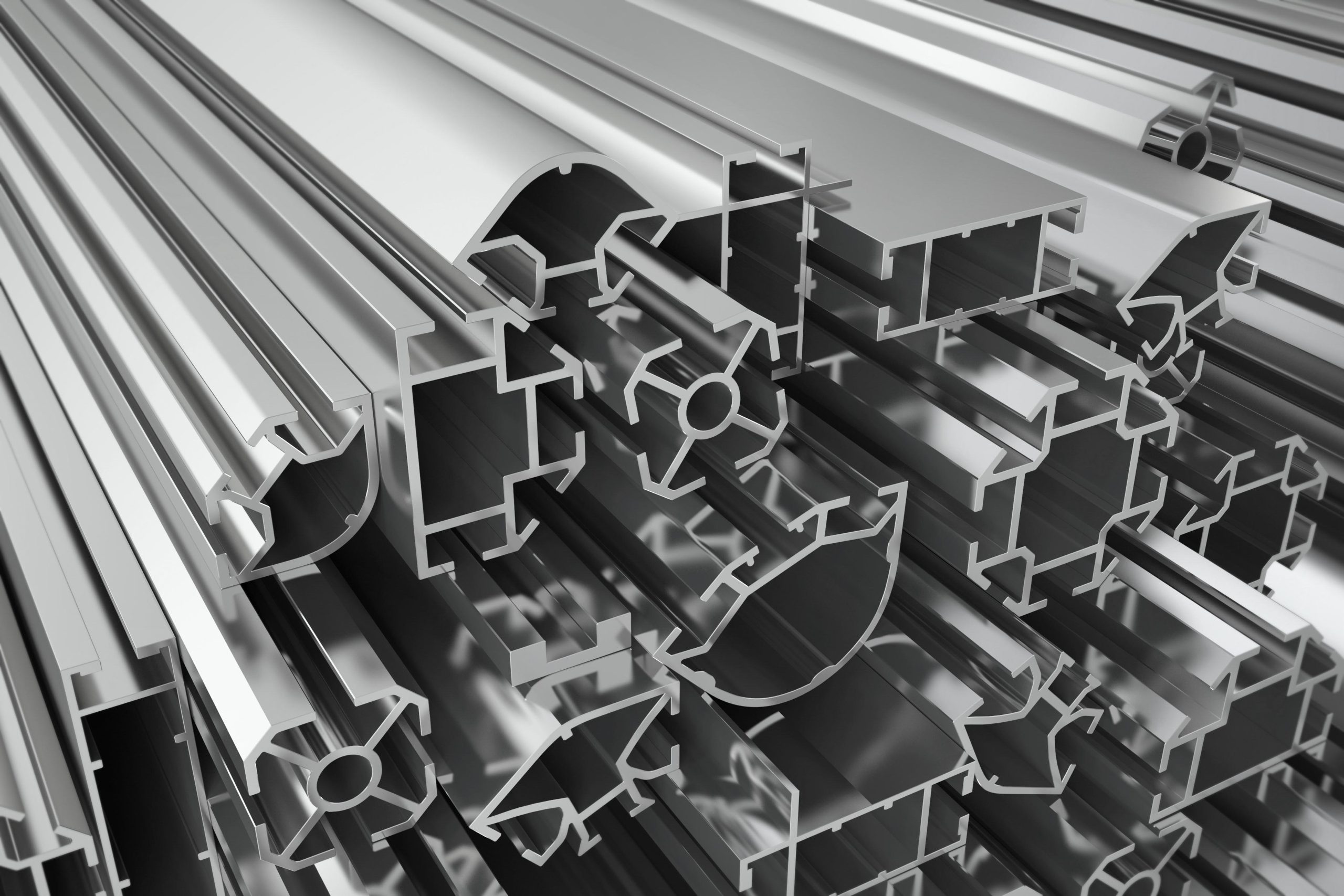 Aluminum profiles before shredding