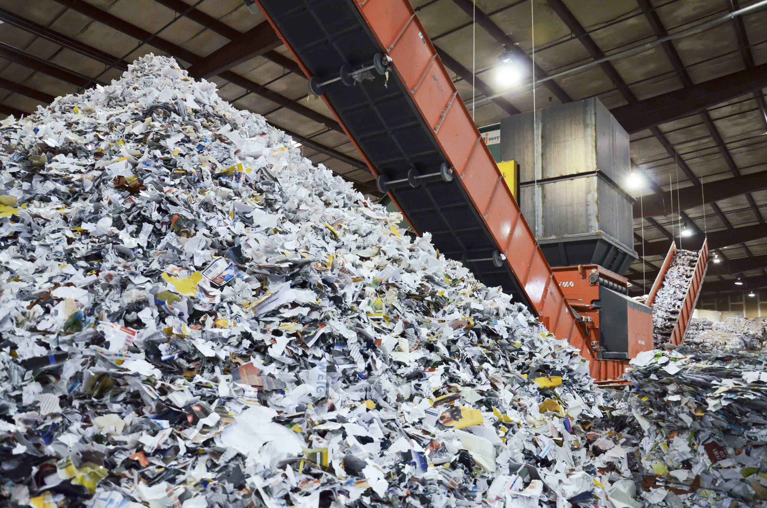 Confidential documents are made unrecognizable by shredding