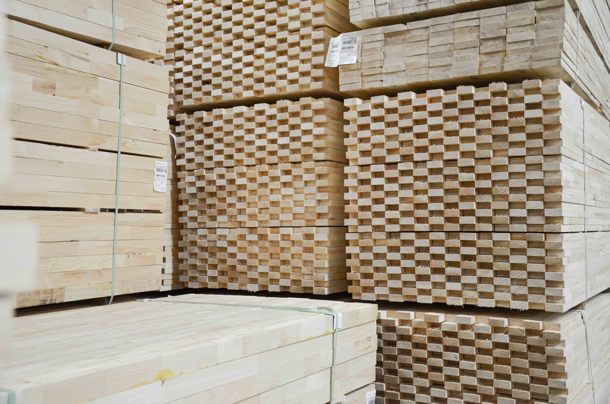 Stacks of wood cuttings