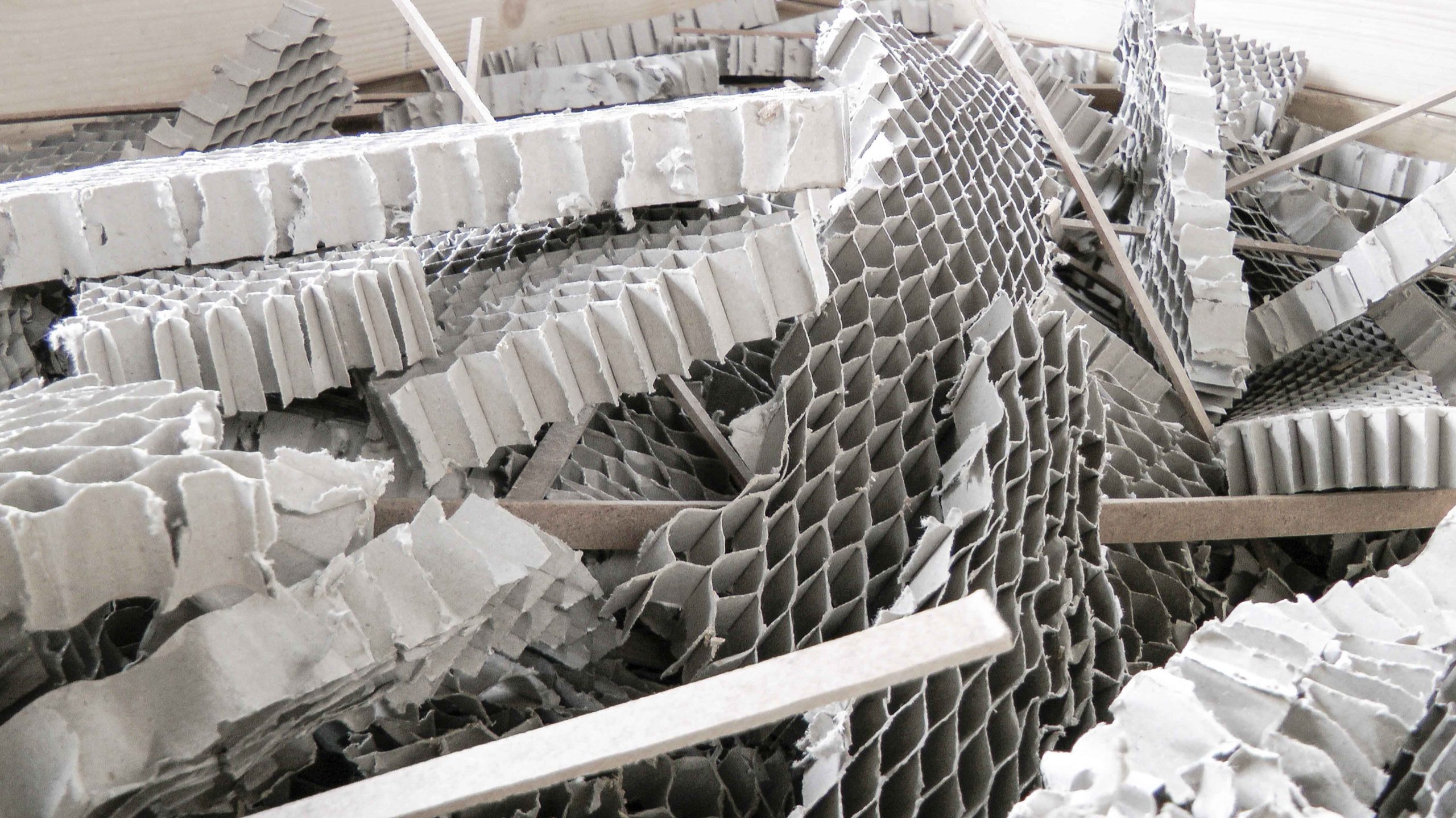 Old cartons before the recycling process