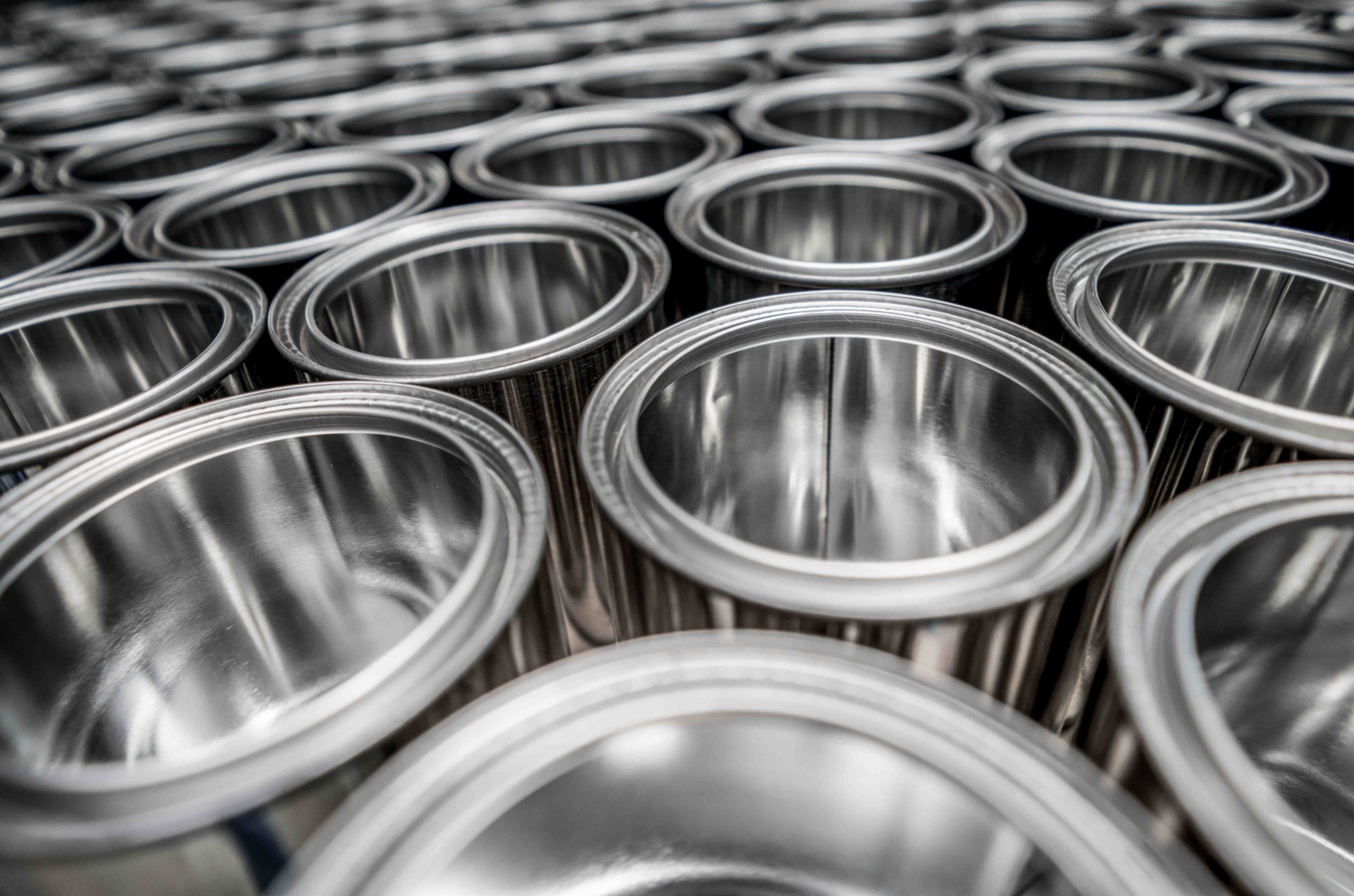 Metal cans in production