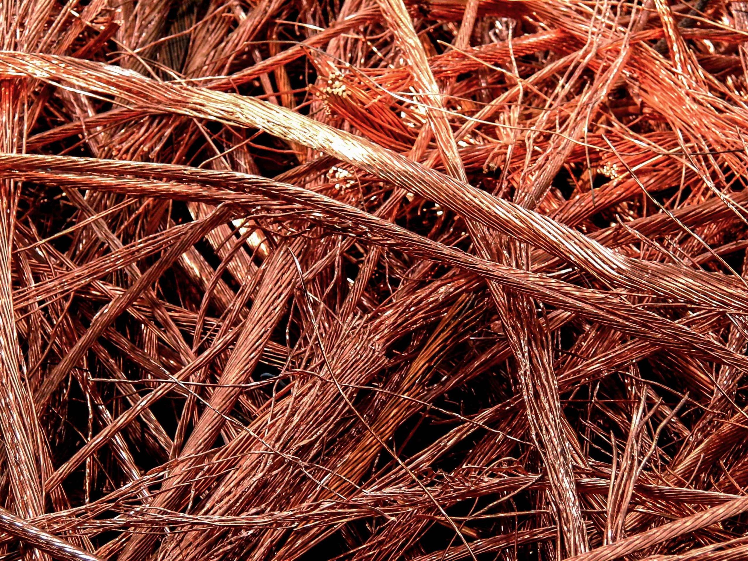Copper wire and copper shavings