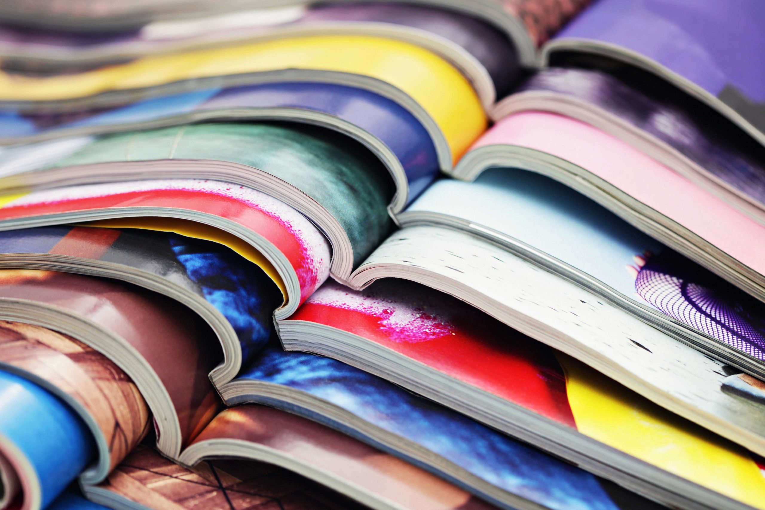 Stacked magazines and journals