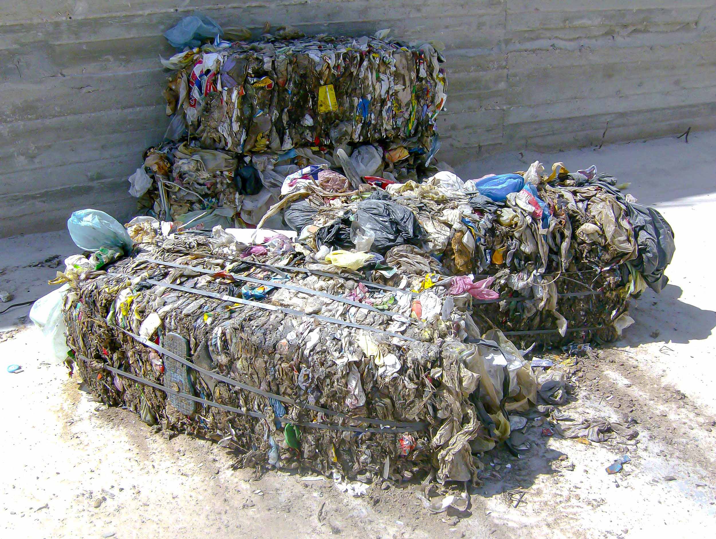 Bales of waste