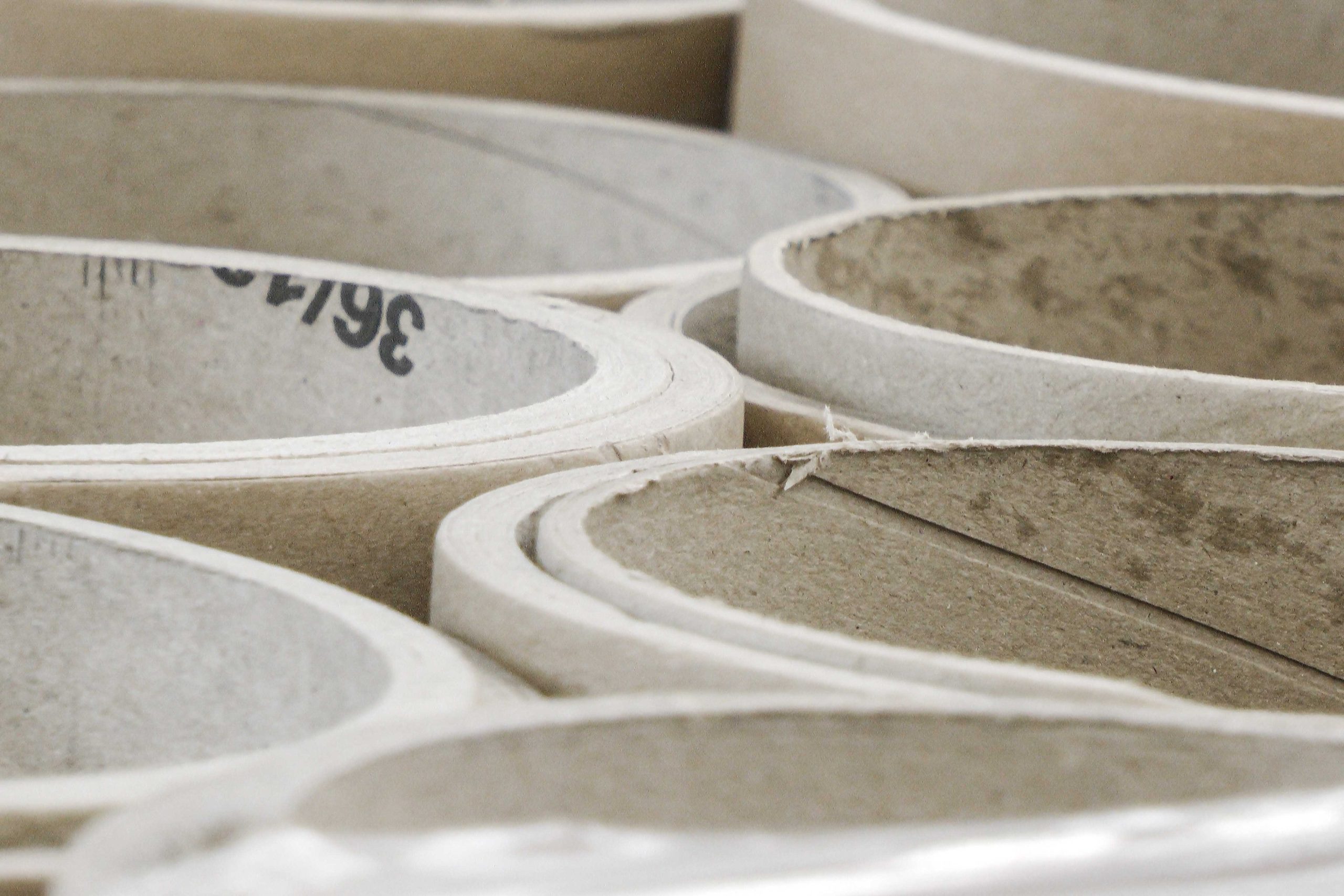 Cardboard rolls in production