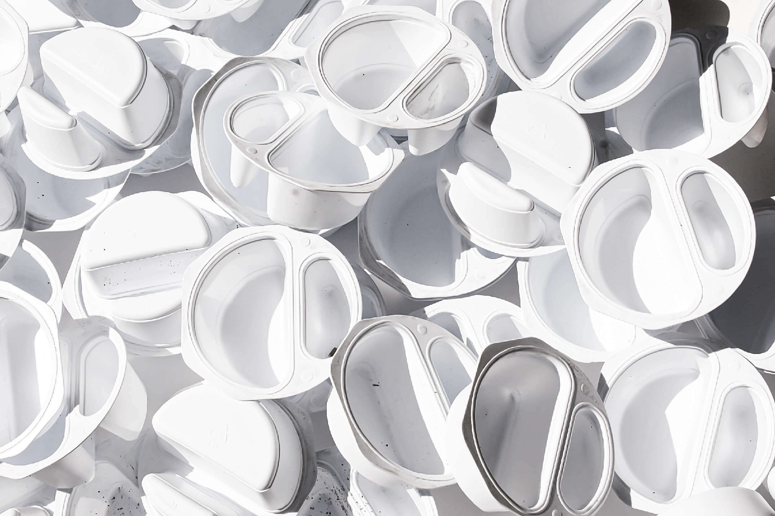 Plastic food packaging before recycling