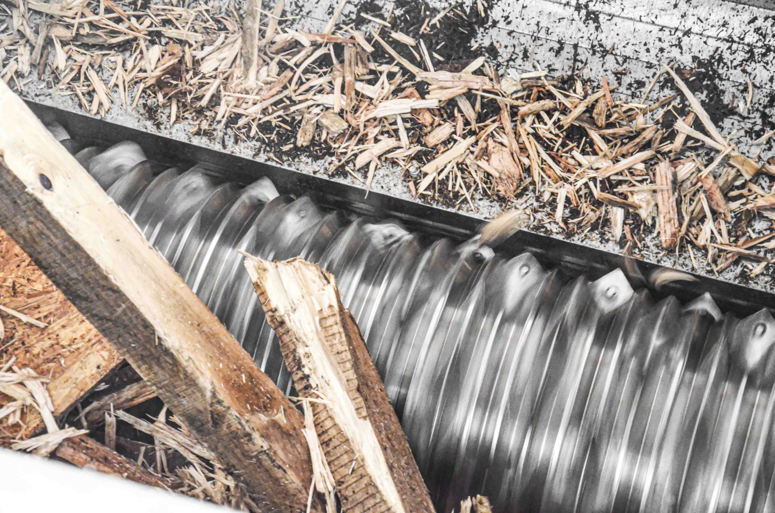 WEIMA rotor during wood shredding
