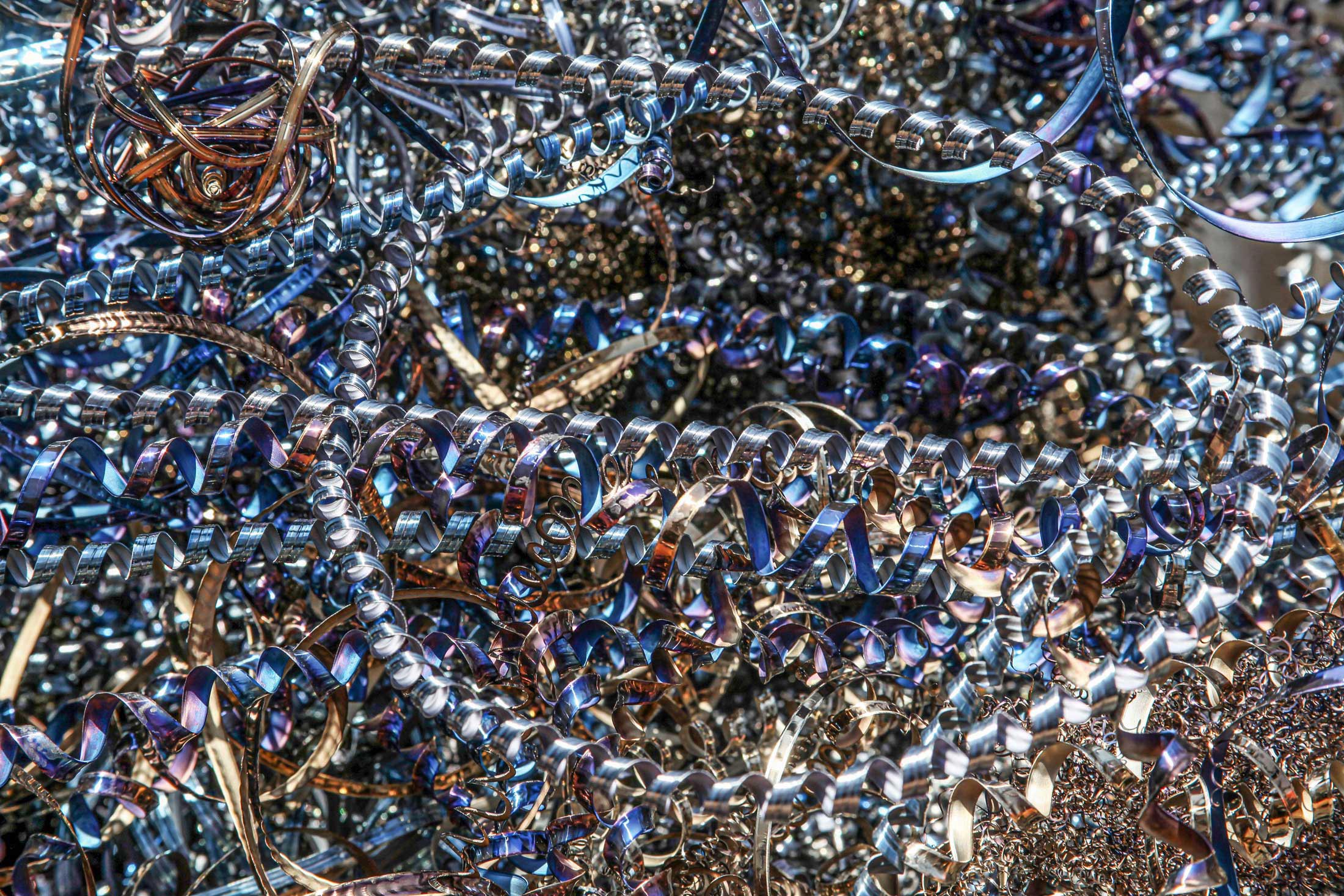 Steel shavings before shredding