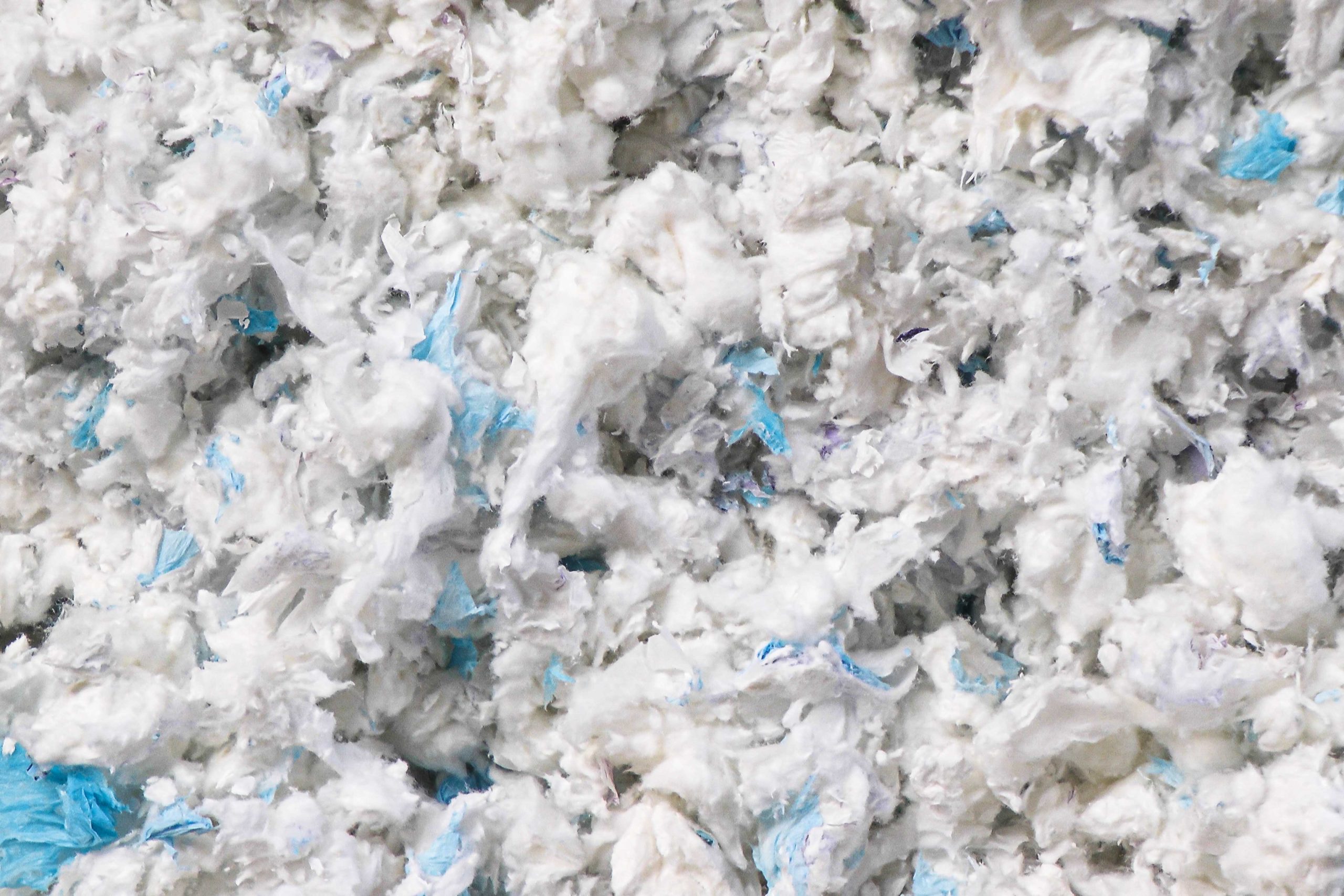Shredding of Diapers makes the fibers recycable