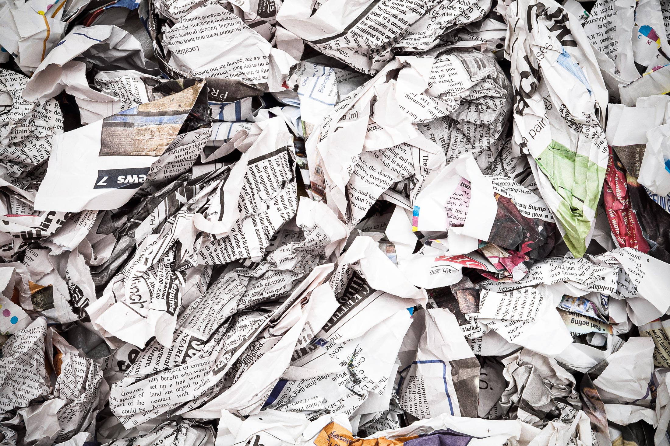 Crumpled newsprint