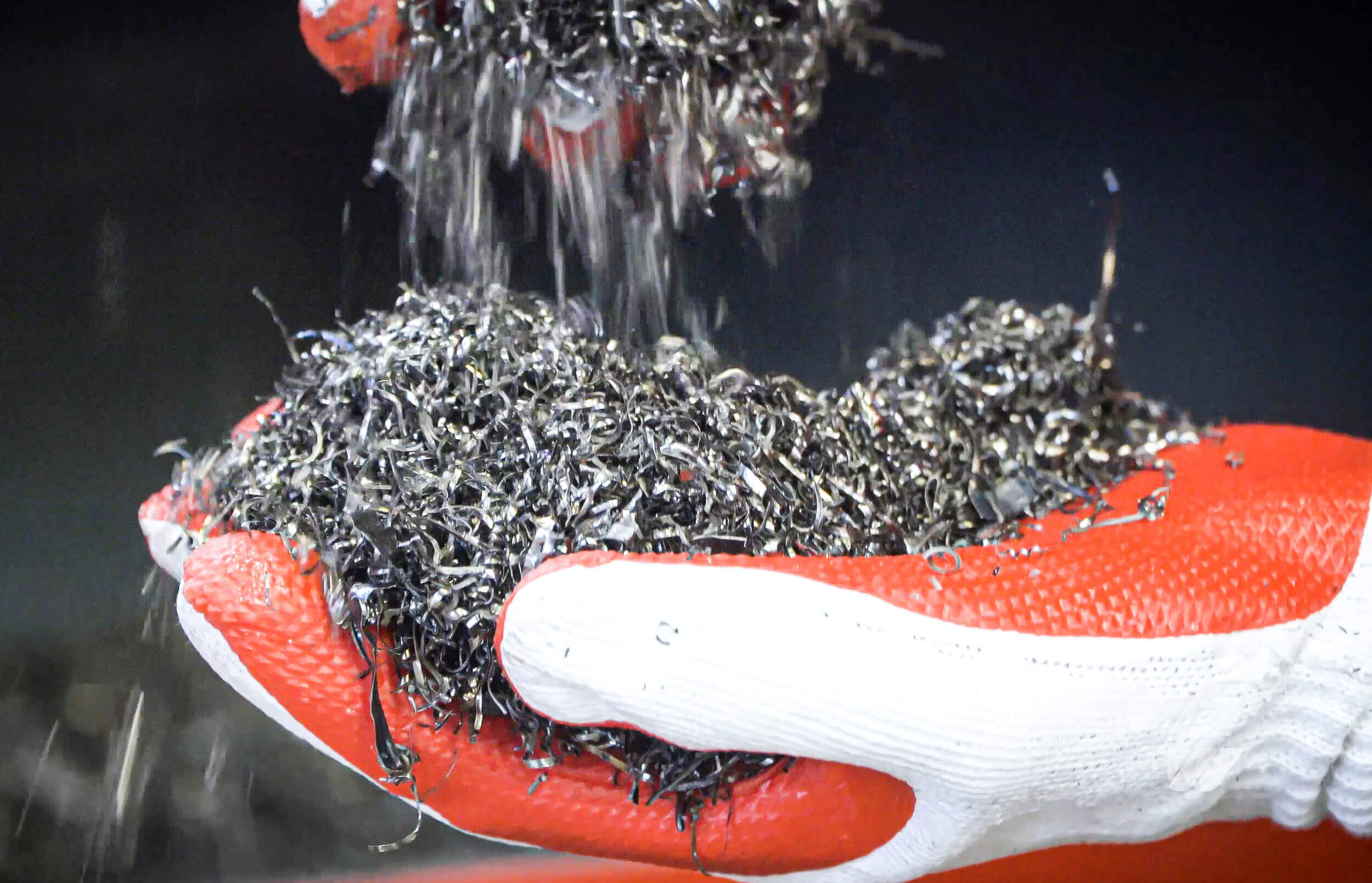 Shredded metal shavings