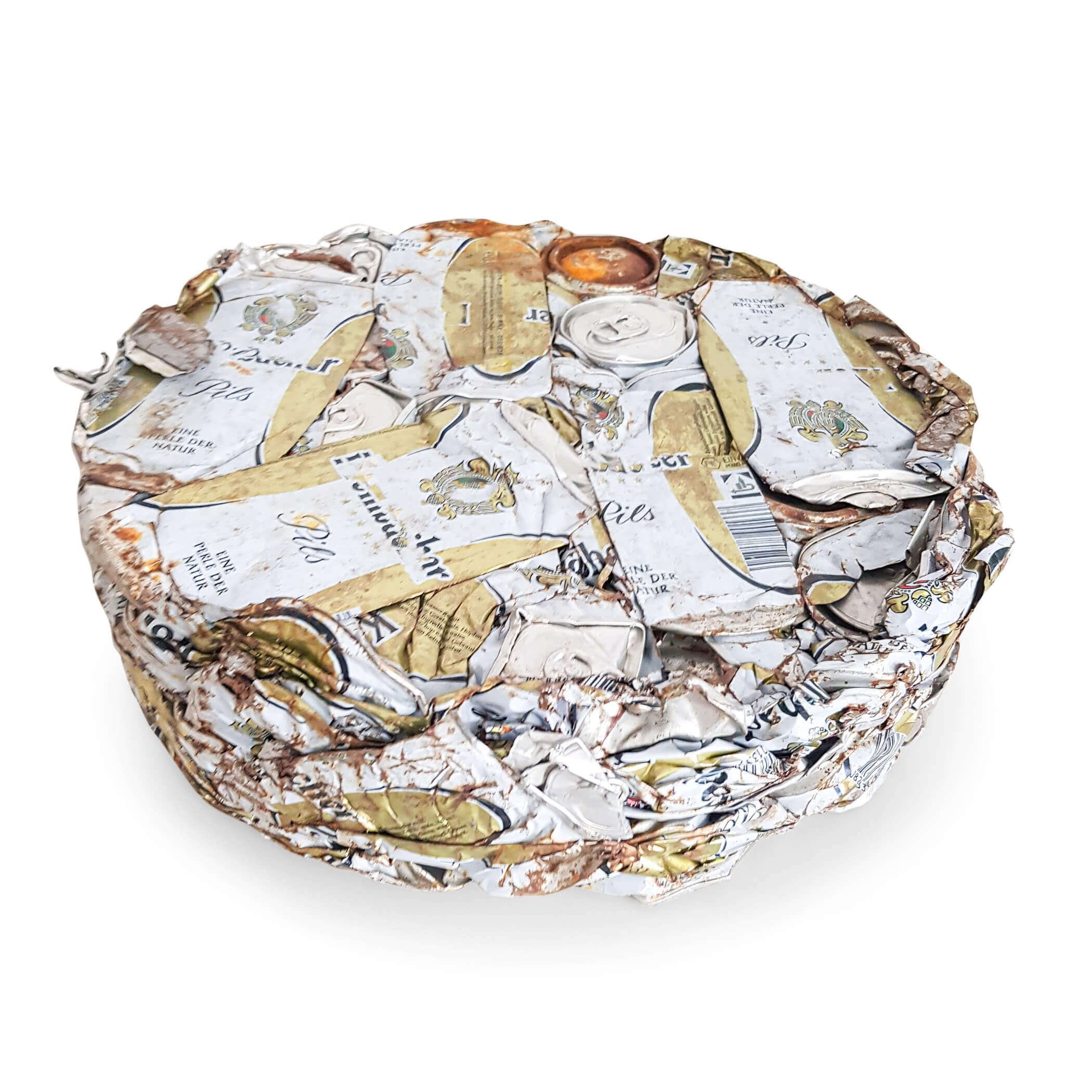 Compacted discs of aluminium beverage cans