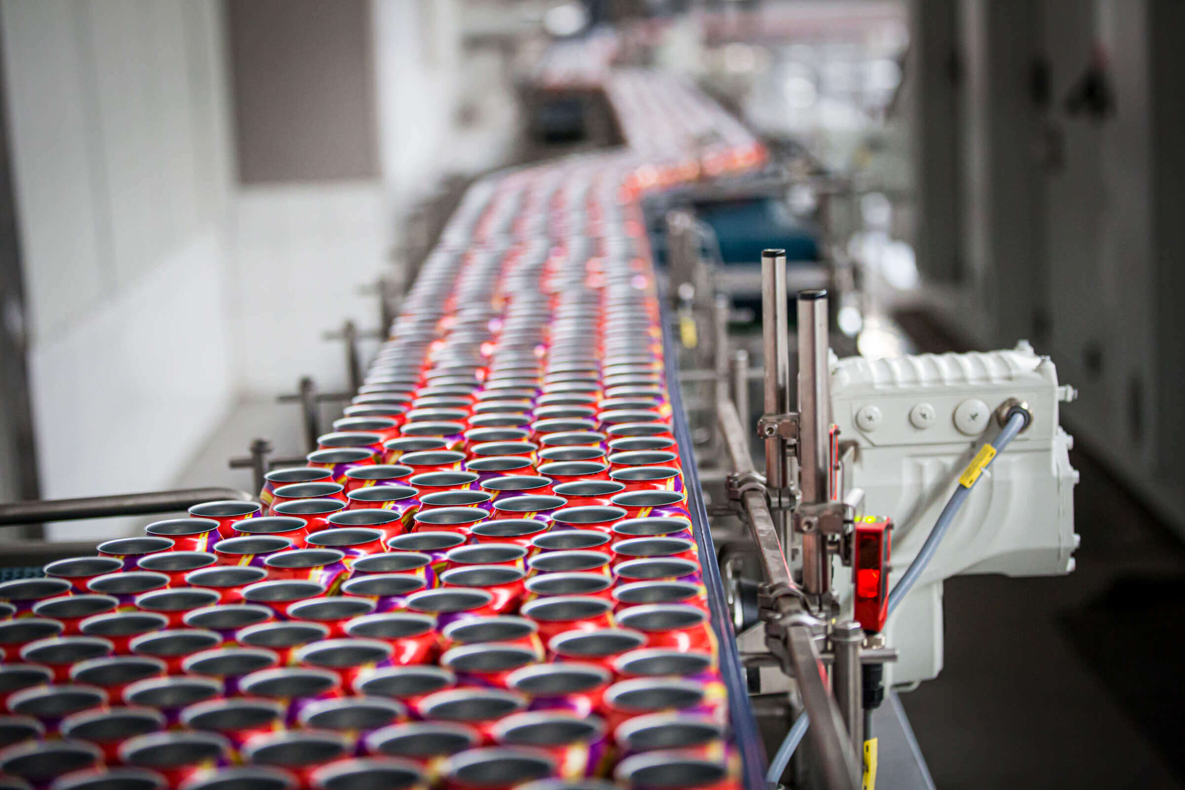 Aluminium cans during production