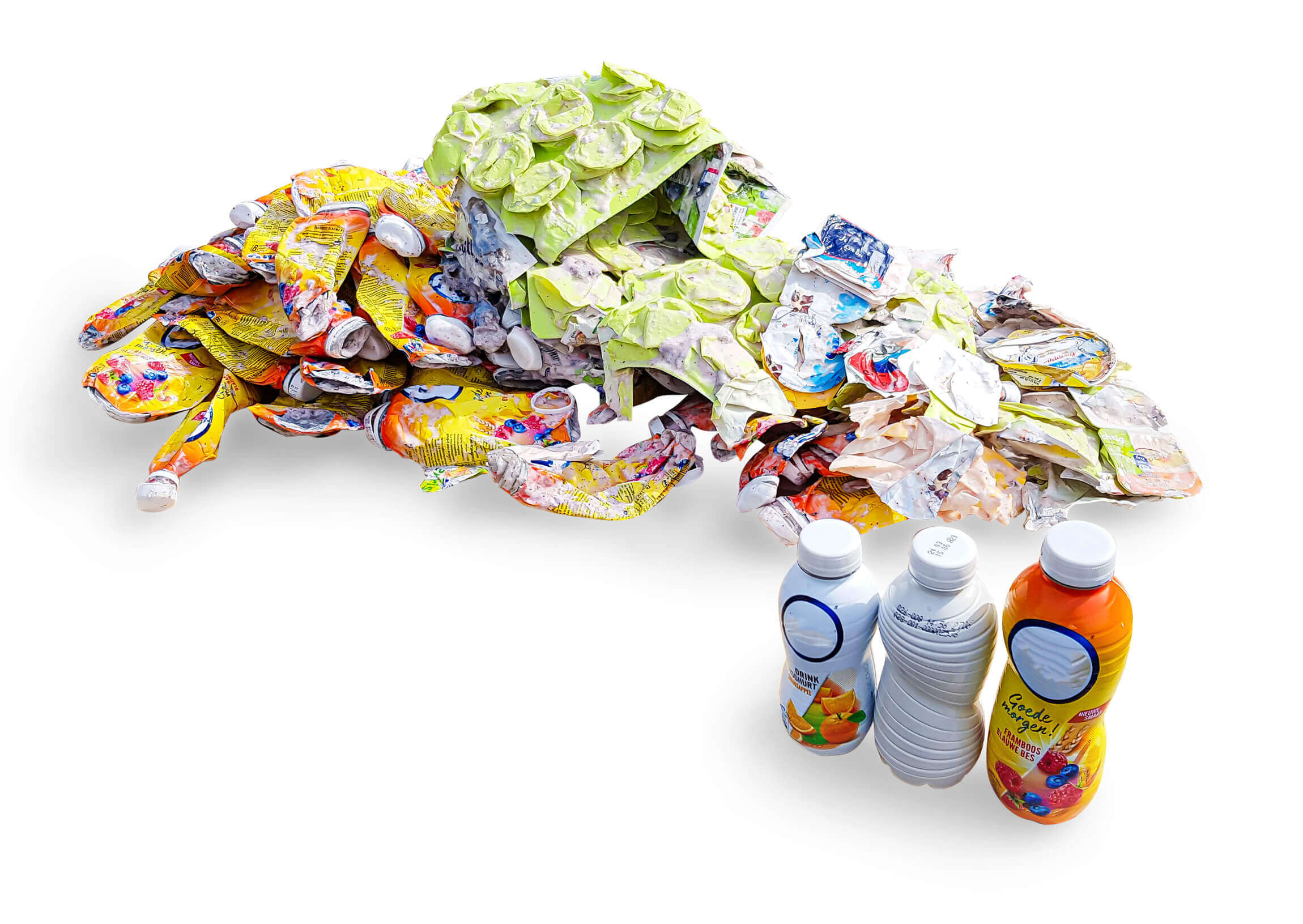 Compacted plastic bottles size reduction