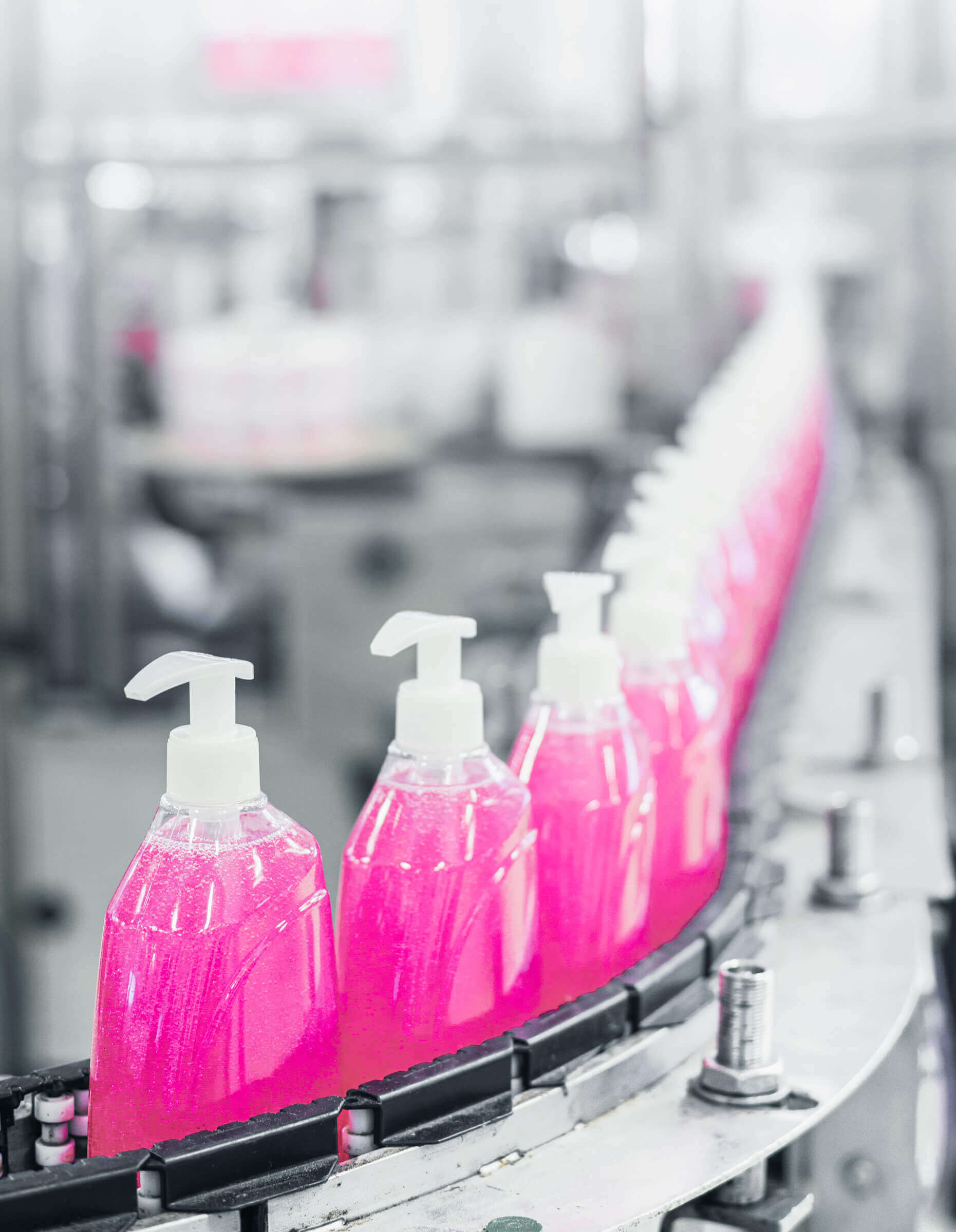 Production line of dishwash and soap containers