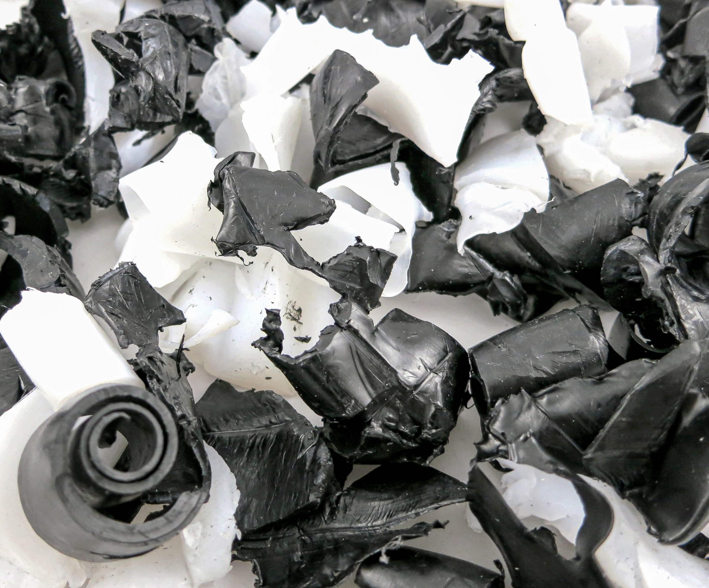 Shredded petrochemical lumps