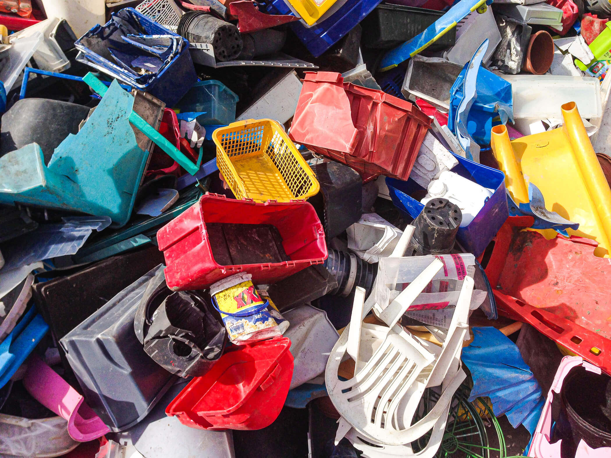 Separated rigi plastic household waste