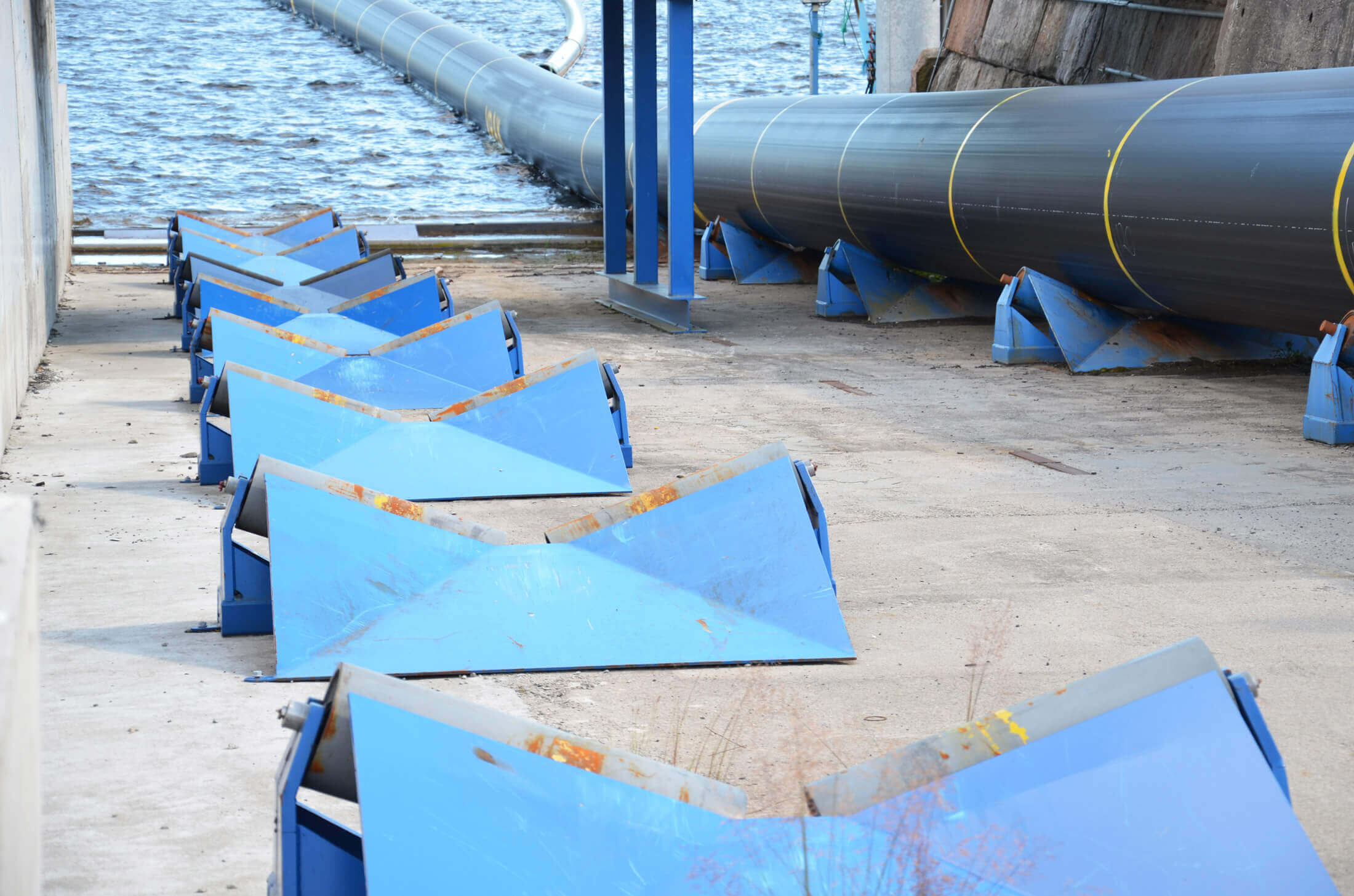 Pipe lines are extruded directly into the open sea at Pipelife, Norway
