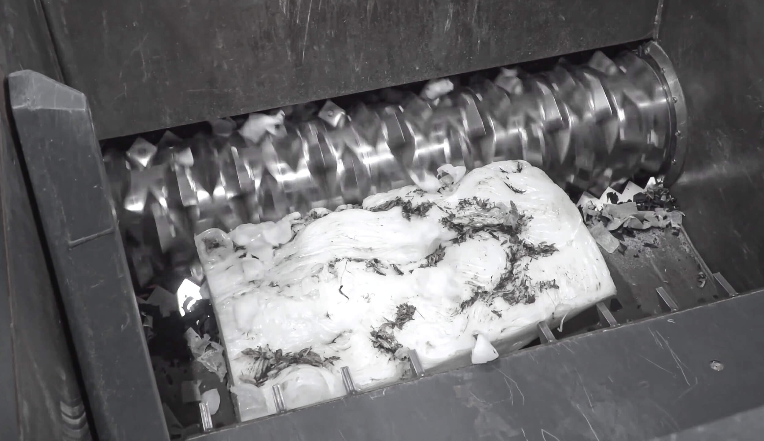 Plastic lump from PE extrusion