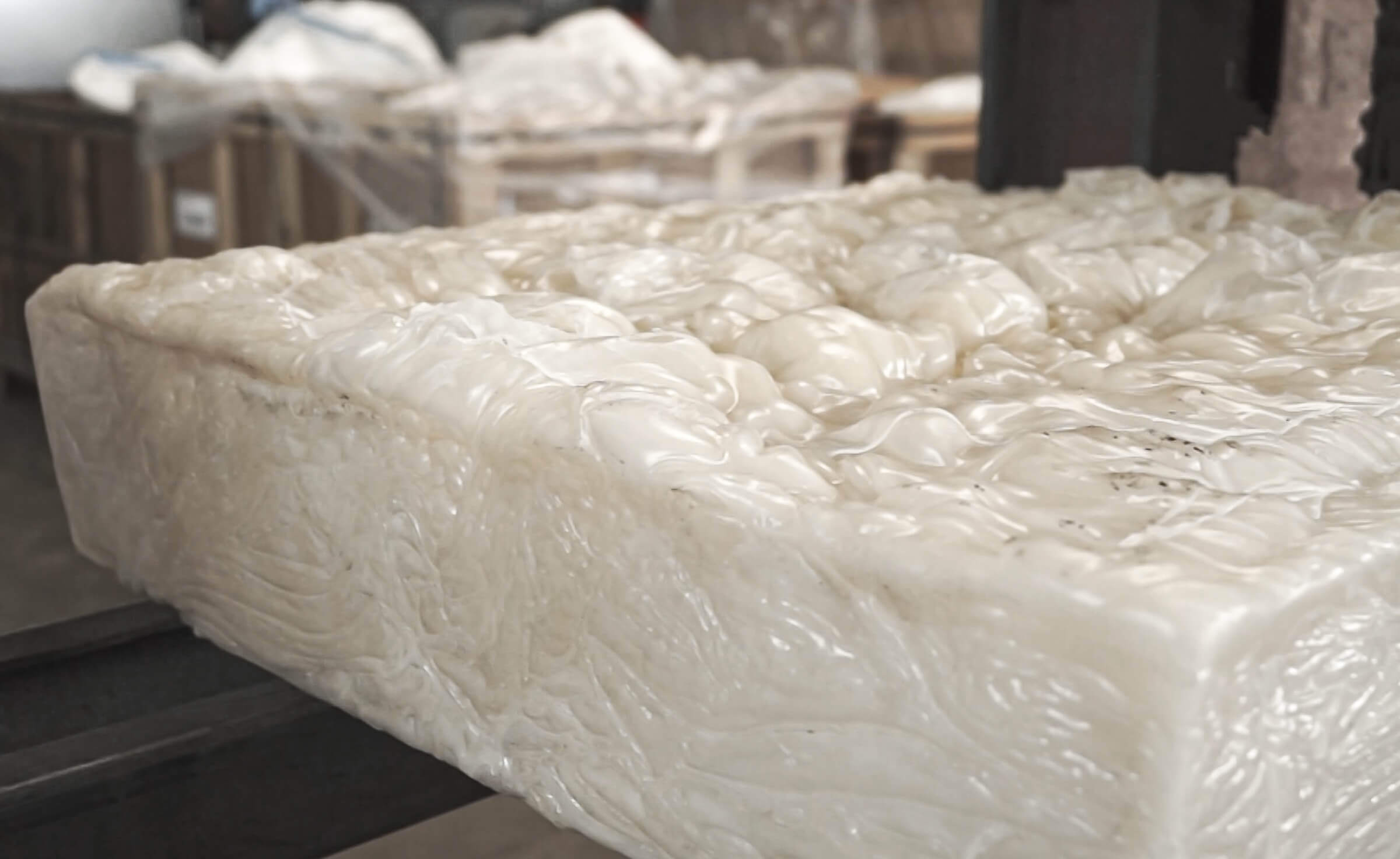 Plastic lump from the production of PP
