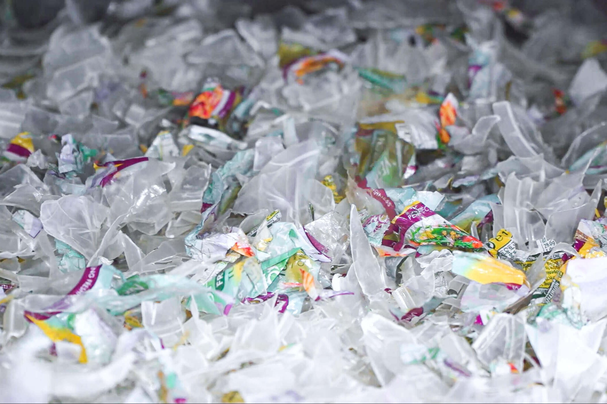 Shredded polypropylene yoghurt cups