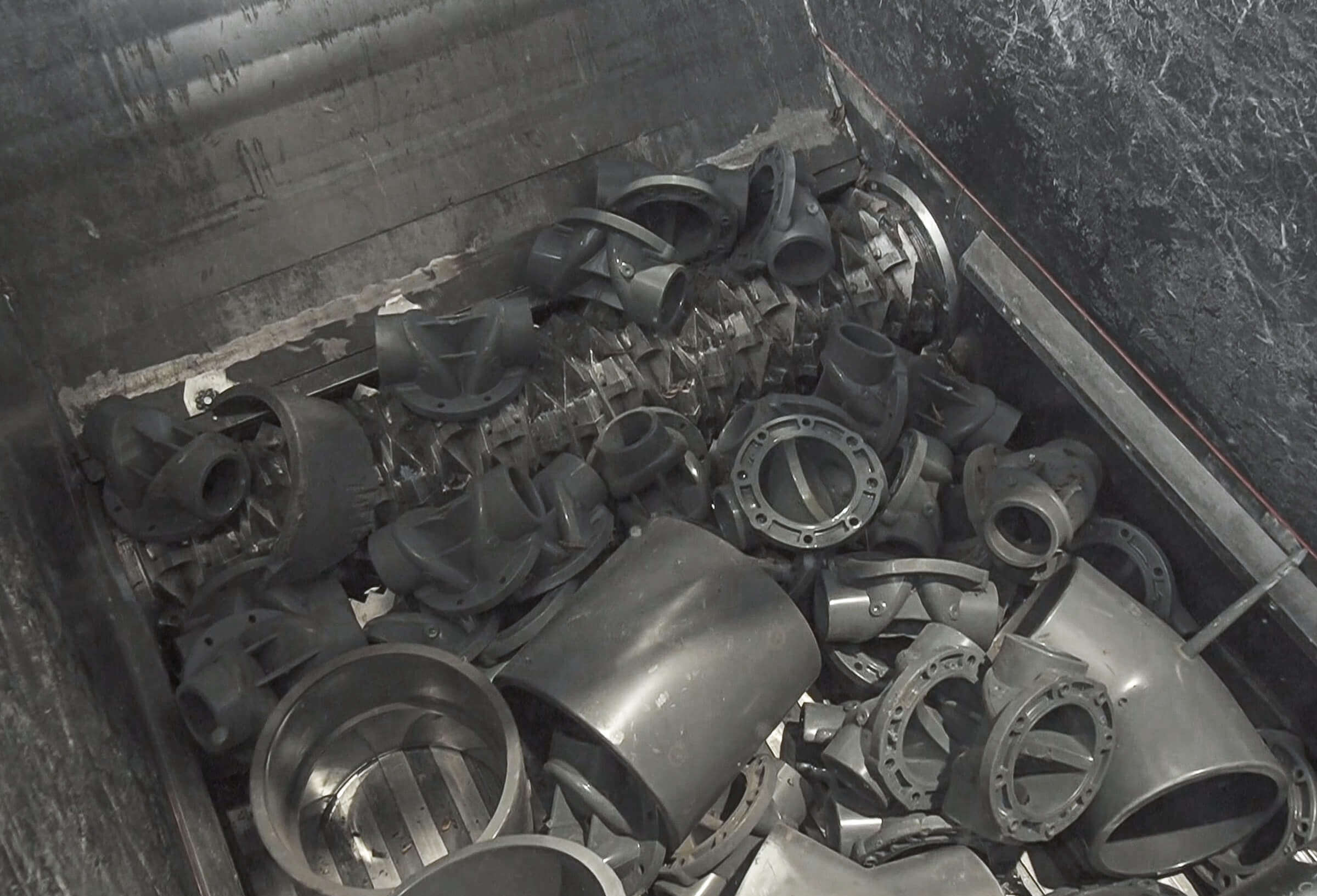 Polyvinyl chloride pipes are shredded with WEIMA shredder