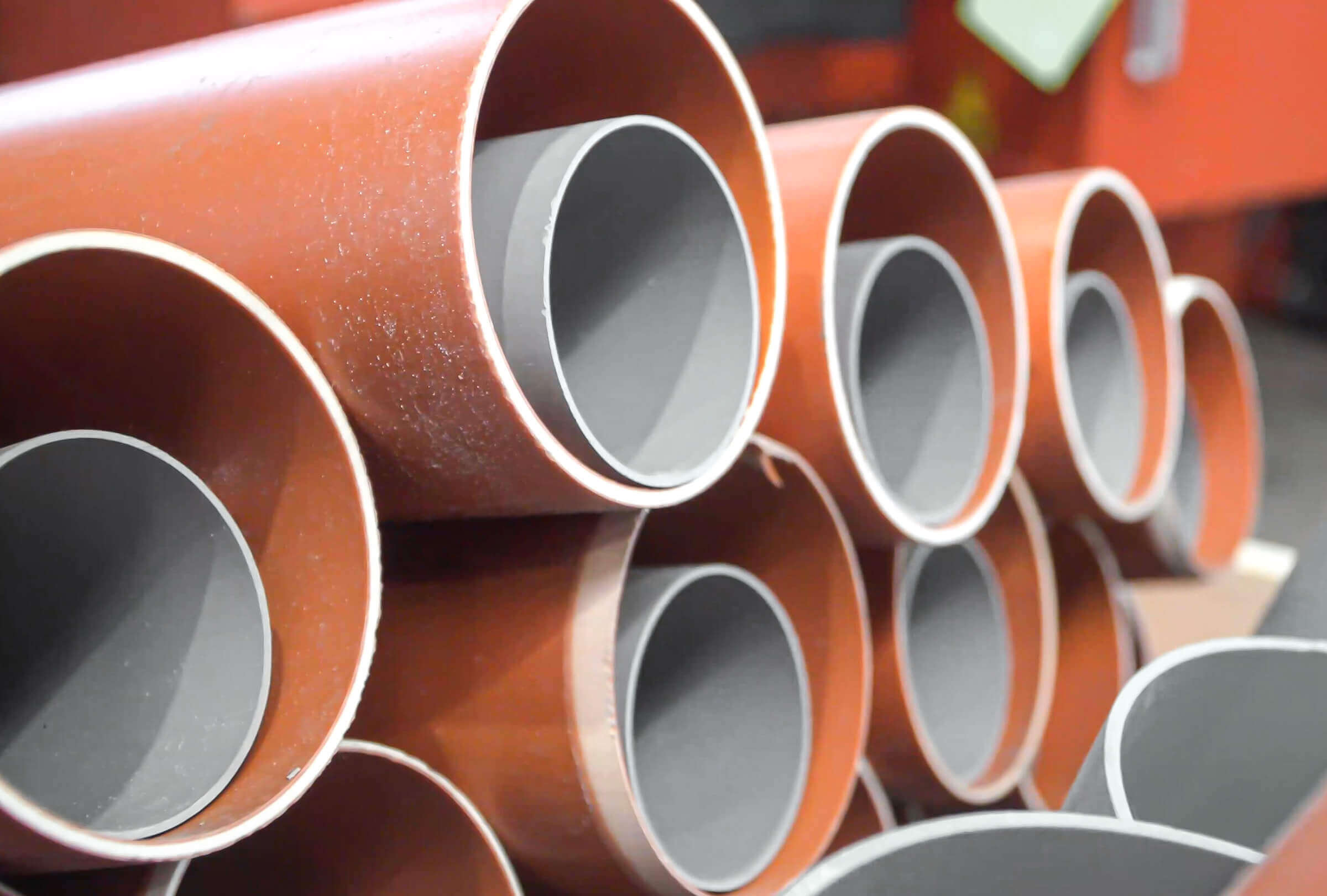Polyvinyl chloride plastic pipe storage
