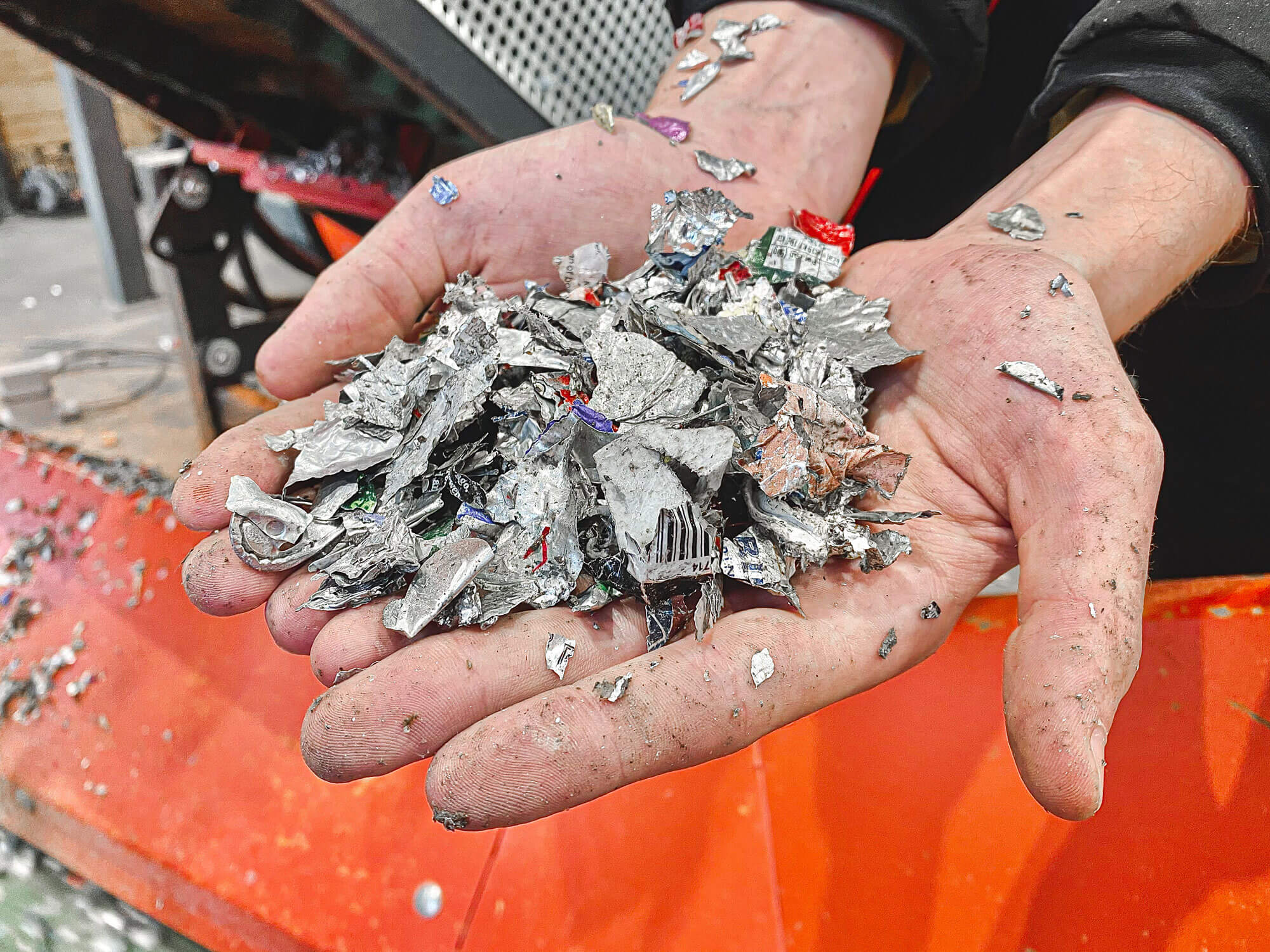 Drink cans shredded