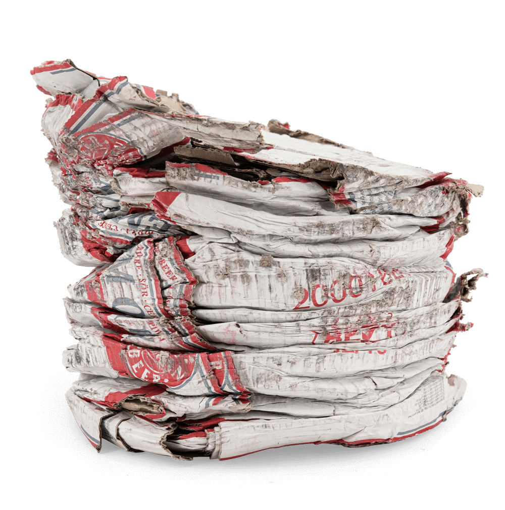 Compressed corrugated cardboard trash