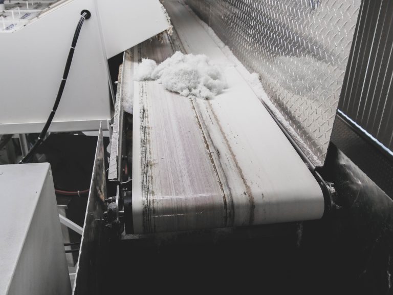 optical swarf on a conveyor belt