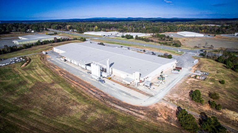 Aerial view of Fiberon plant in New London, NC