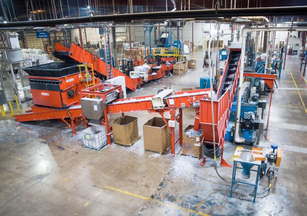 weima single shaft shredder with extrusion line at fiberon in north carolina