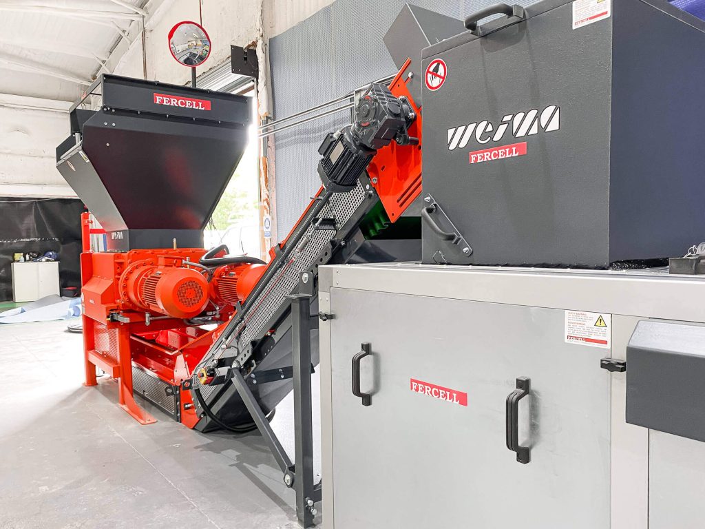 weima shredders at plastipack production halls