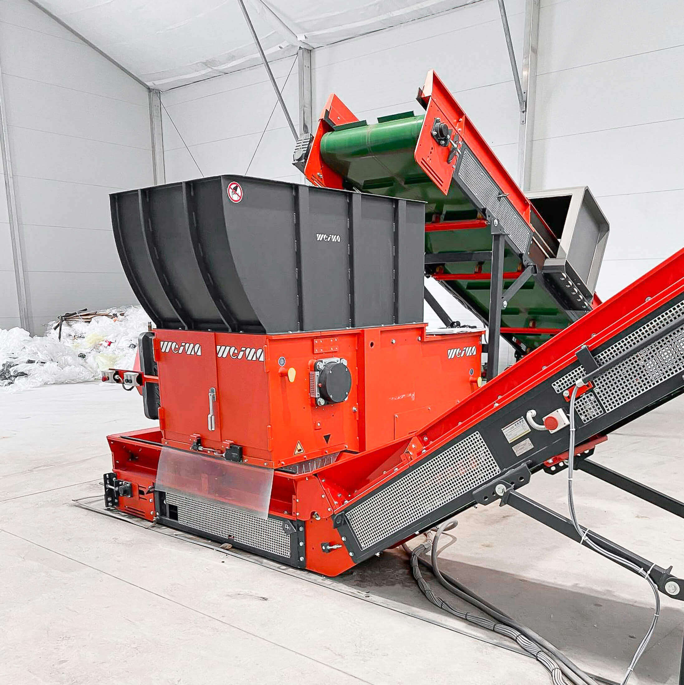 wlk 10 shredder from weima with conveyor belts in romania