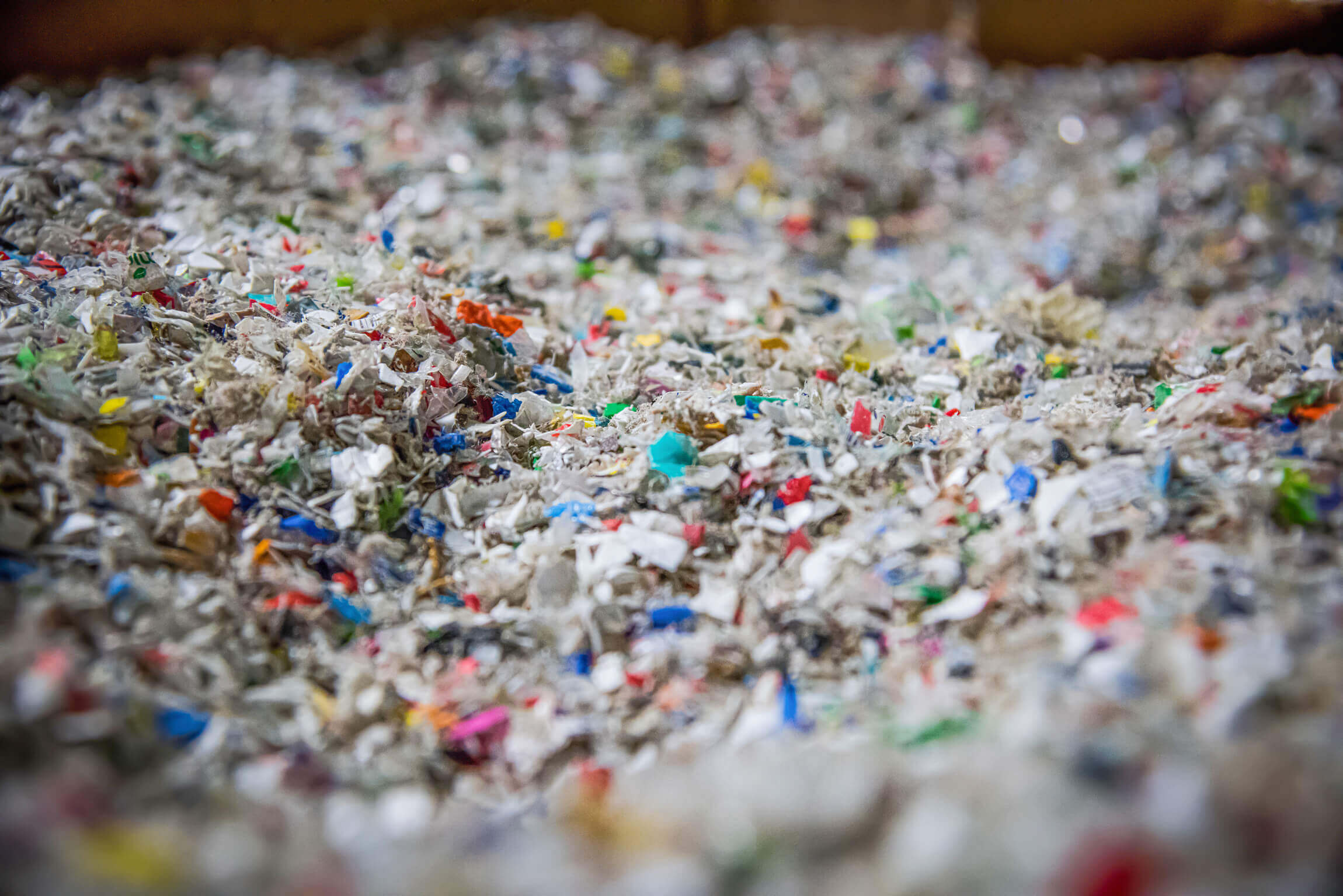 colorful shredded plastic flakes