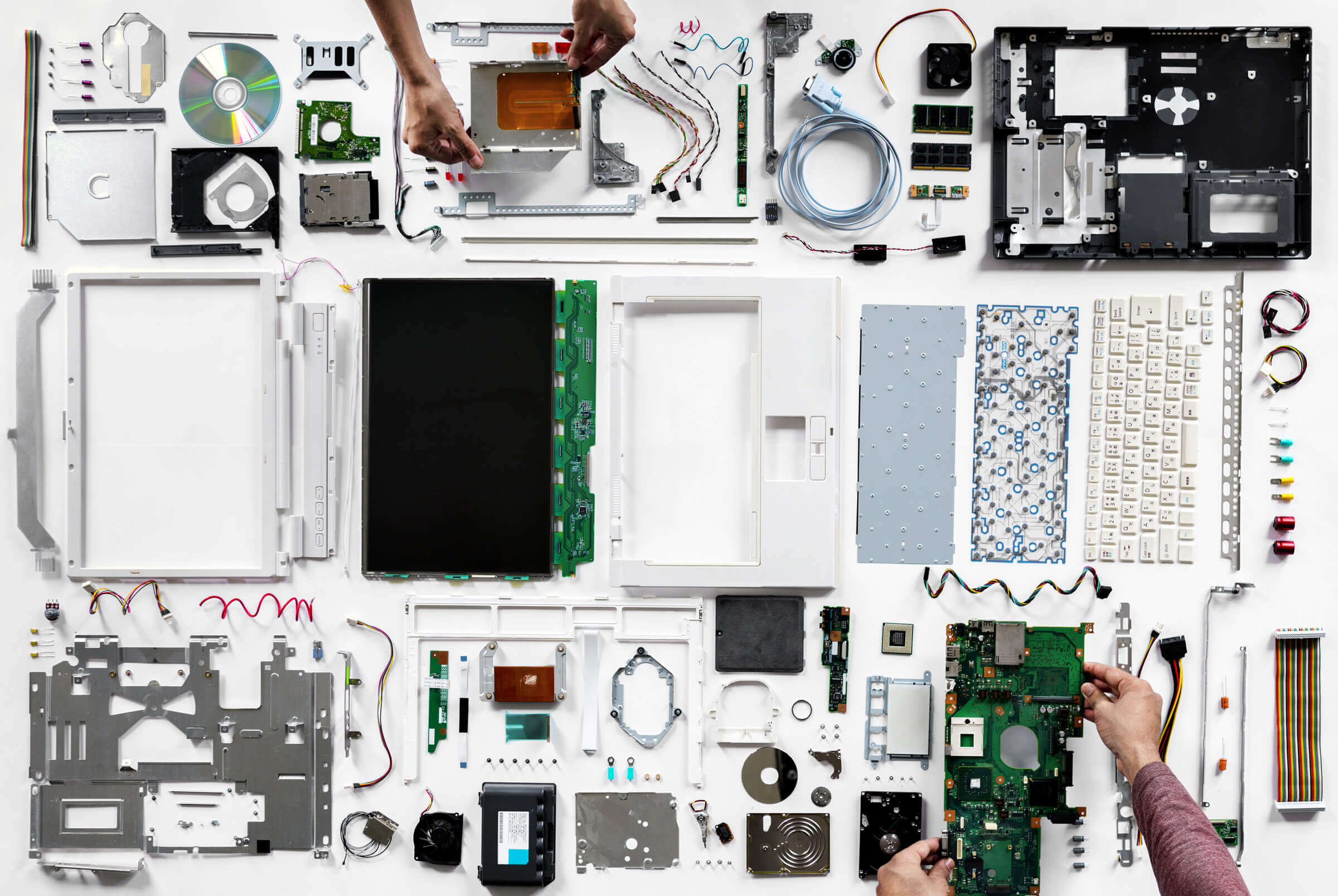 Sorted computer elements e waste