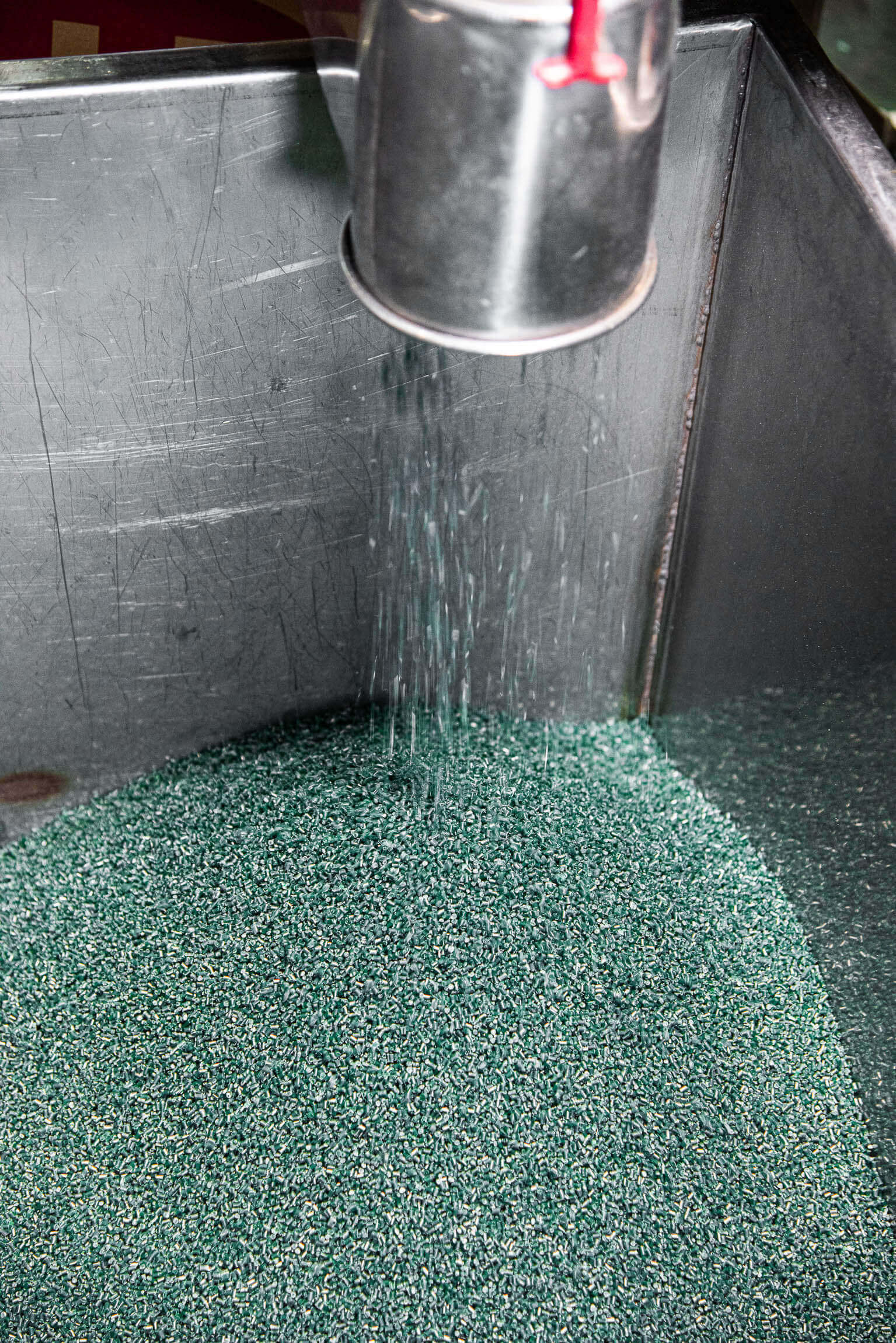 Nylon plastic pellets made from fishing nets