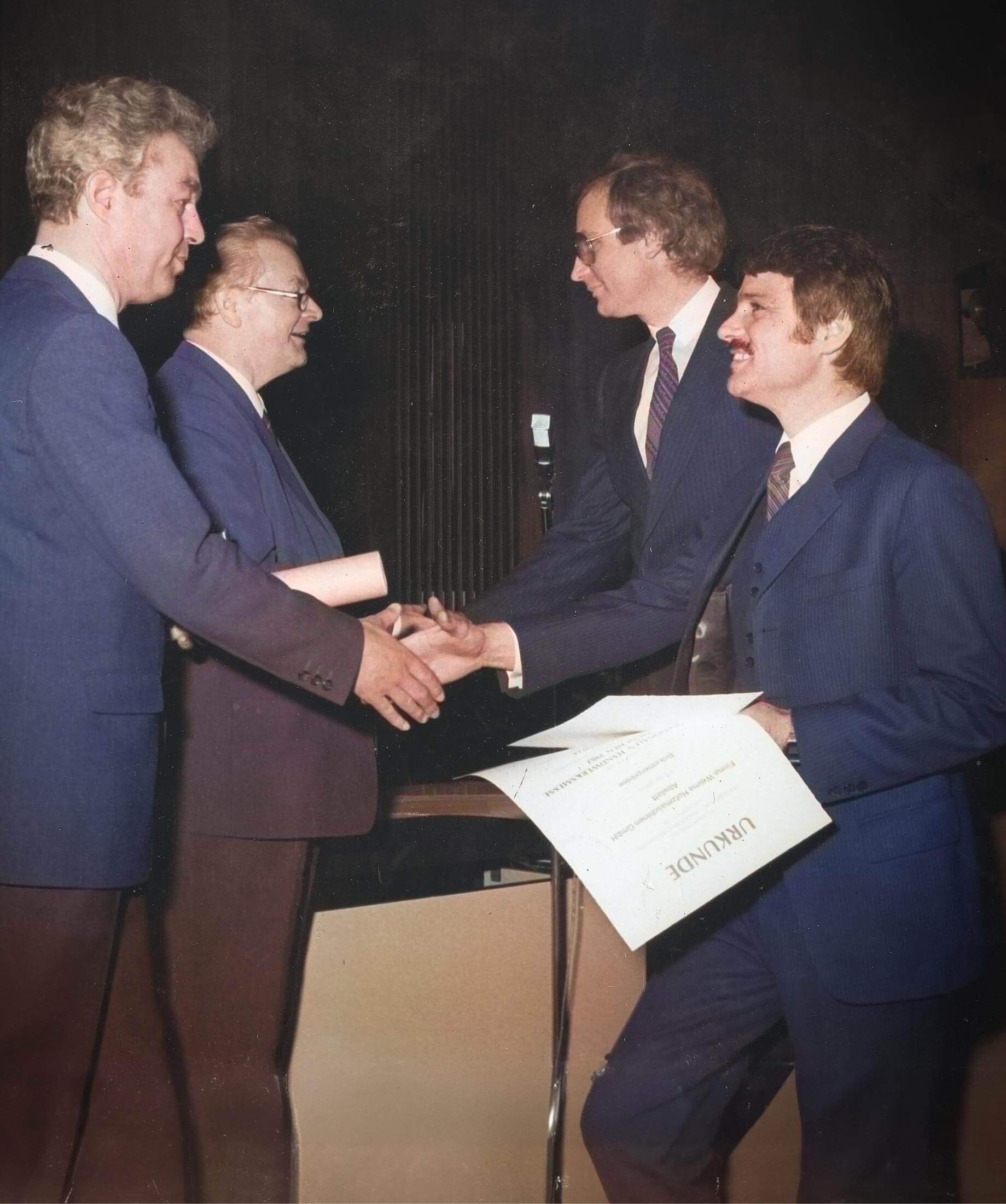 Peter Roessler receiving the Bavarian state price in 1982
