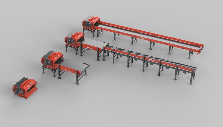 WLH shredder with vibrating chute of different lengths