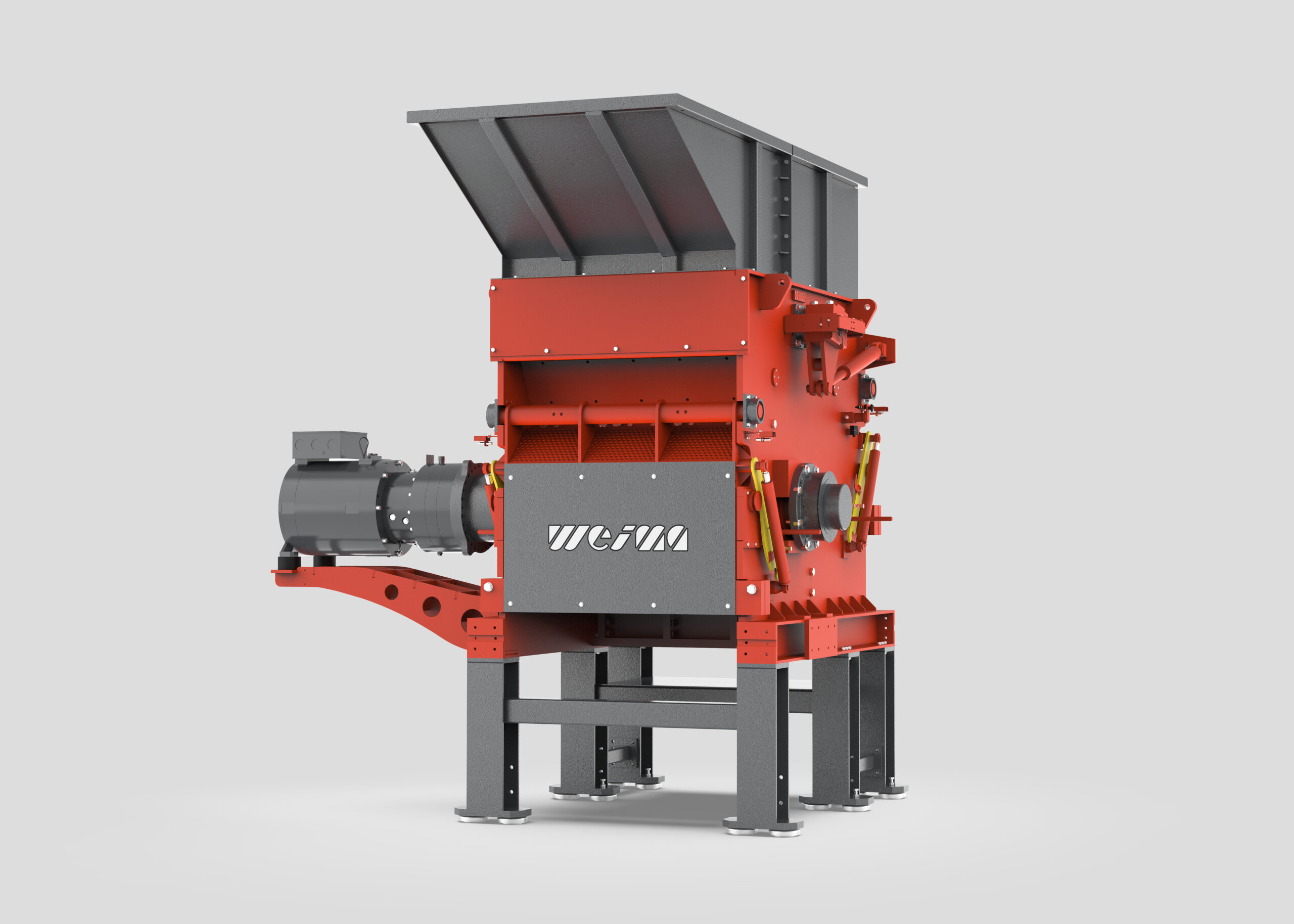 A rendering of an orange-red machine from WEIMA